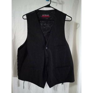 Men's MIDTOWN MAN Formal Wear, Black Button Suit Vest, Size M, Polyester